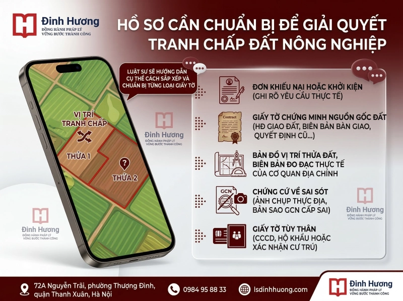 Hồ sơ giải quyết tranh chấp đất nông nghiệp