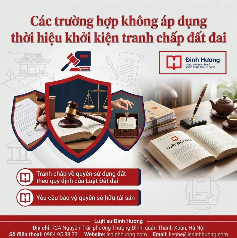 Các trường hợp không áp dụng thời hiệu khởi kiện tranh chấp đất đai
