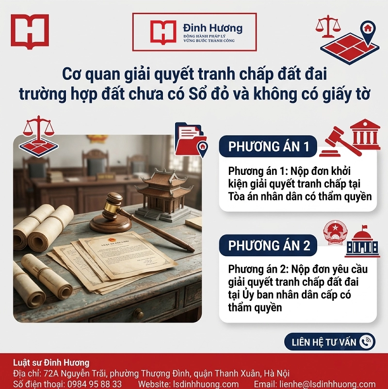Cơ quan giải quyết tranh chấp đất đai rường hợp chưa có Sổ đỏ và giấy tờ