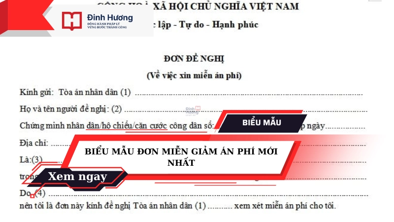 mẫu đơn xin miễn giảm án phí
