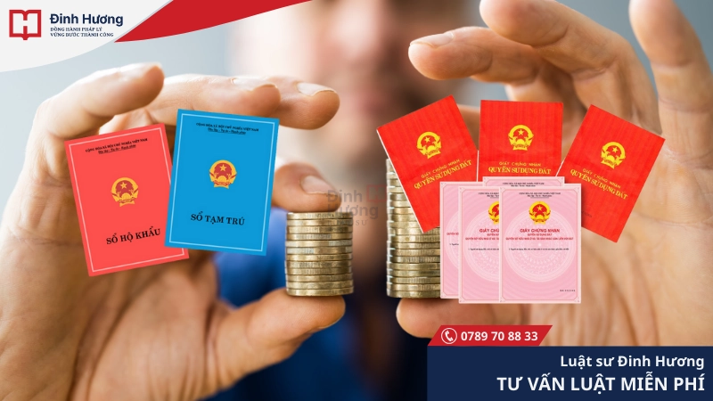Bồi thường đất phụ thuộc vào sổ đỏ còn sổ hộ khẩu là để xét duyệt hỗ trợ khi đền bù đất đai Bồi thường đất theo sổ đỏ