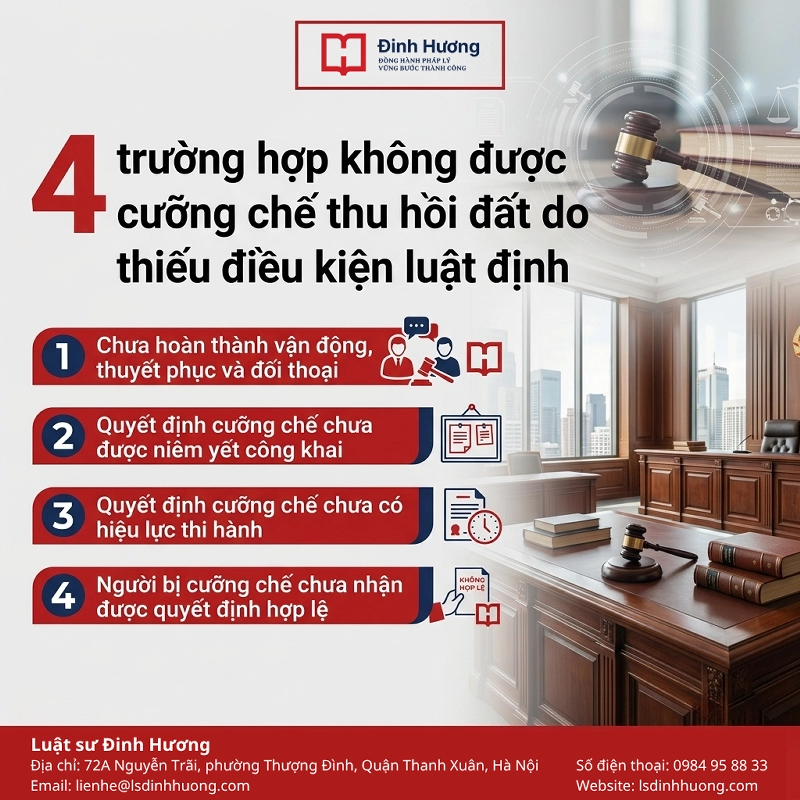 4 trường hợp không được cưỡng chế thu hồi đất