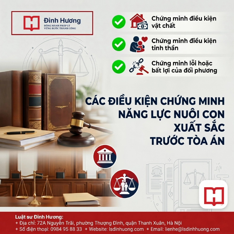 Các điều kiện chứng minh năng lực nuôi con xuất sắc trước Tòa án Các điều kiện chứng minh năng lực nuôi con xuất sắc trước Tòa án