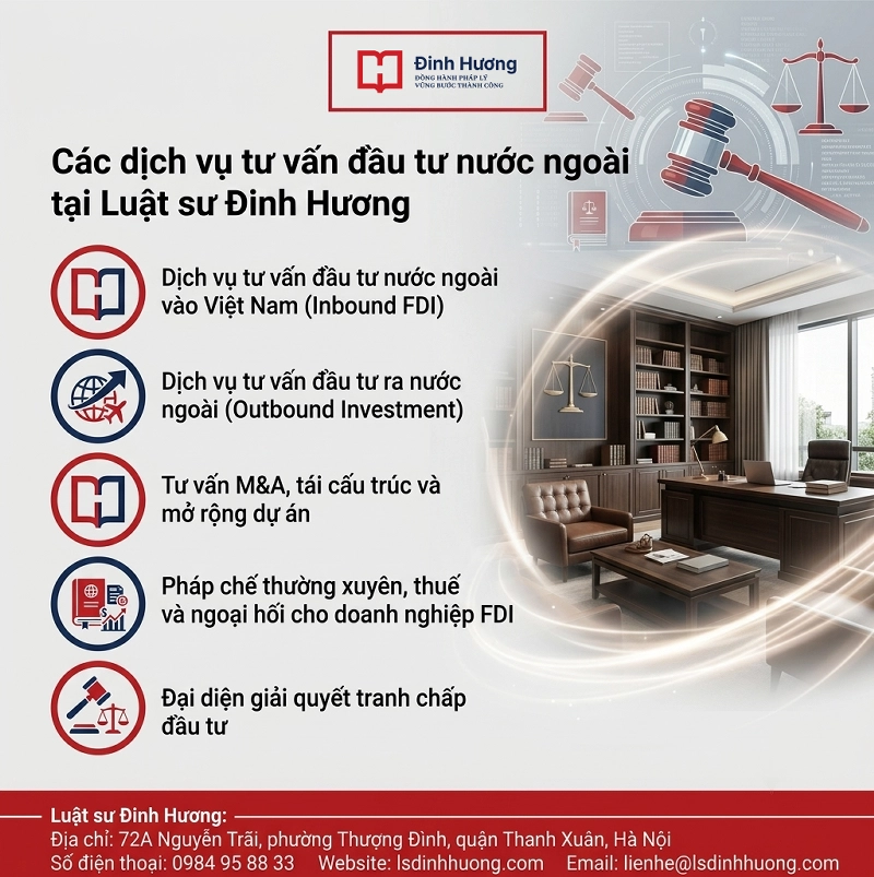 Các dịch vụ tư vấn đầu tư nước ngoài tại Luật sư Đinh Hương Các dịch vụ tư vấn đầu tư nước ngoài tại Luật sư Đinh Hương